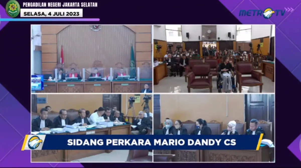 Mantan kekasih Mario Dandy hadir di sidang hari ini, Selasa 4 Juli 2023. (Sumber : youtube/MetroTV)