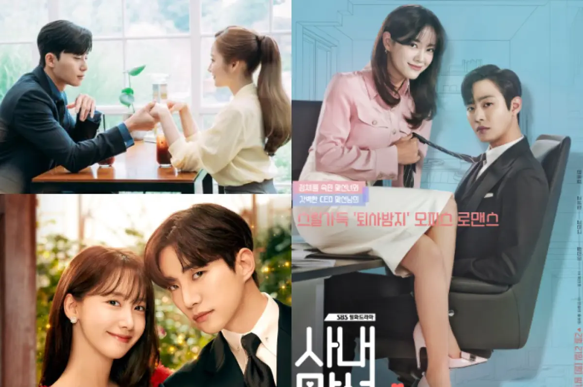 3 drakor romantis komedi tentang pegawai dan bosnya selain King The Land (Sumber : kolase Asianwiki)