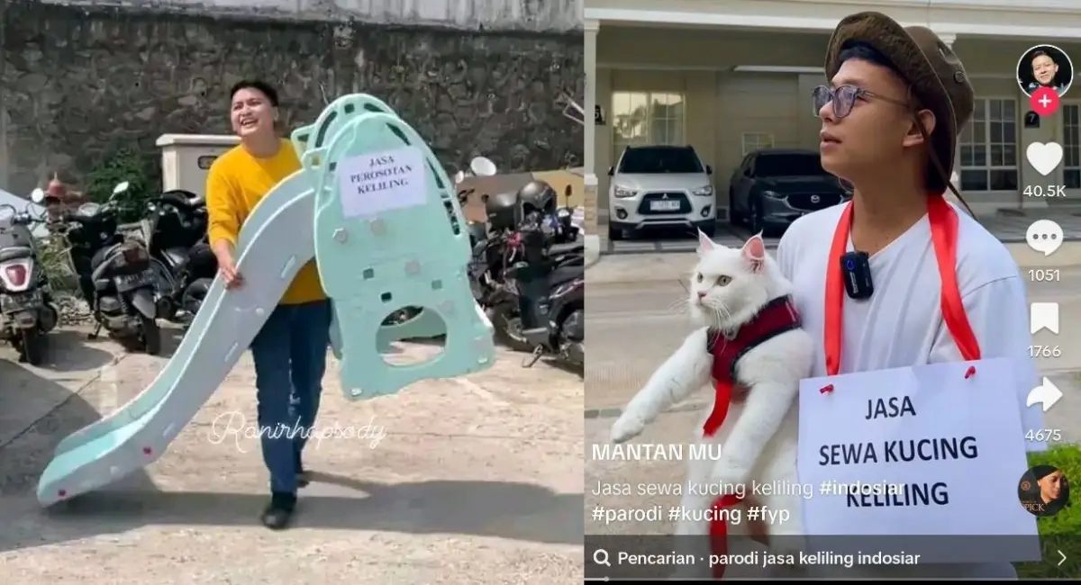 Viral konten parodi jasa keliling, Indosiar bakal ambil langkah hukum untuk konten kreator yang asal mencatut logonya. (Sumber : TikTok)