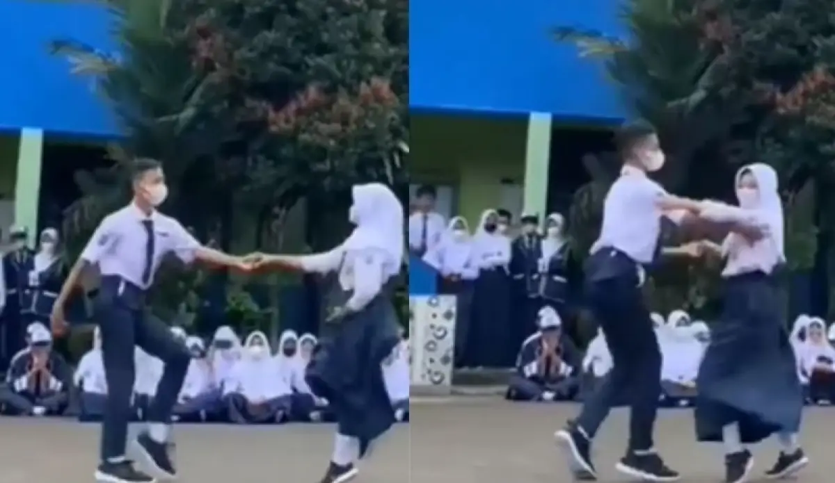 Ilustrasi siswa SMP yang menjalani kegiatan MPLS di sekolah baru. (Sumber : Instagram @mememedsos)