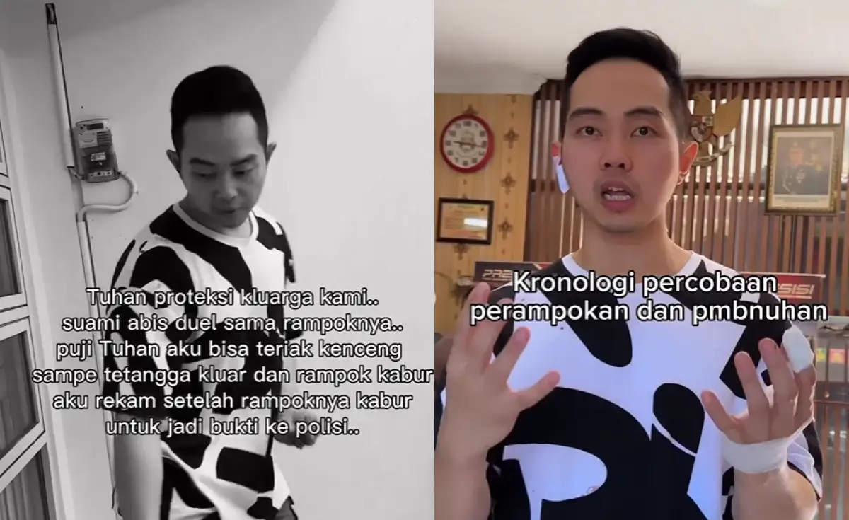 Selebgram asal Semarang, Michael Rendy Wiyono, yang terlibat duel dengan perampok yang rupanya tetangganya sendiri, Minggu 9 Juli 2023. (Sumber : Instagram @michaelrendyw)