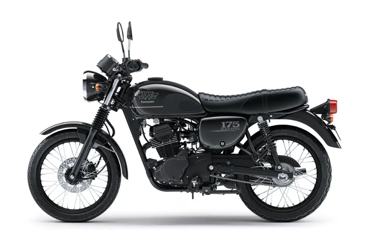 Spesifikasi, fitur, dan harga Kawasaki W175 SE Black Style. (Sumber : kawasaki-motor.co.id)