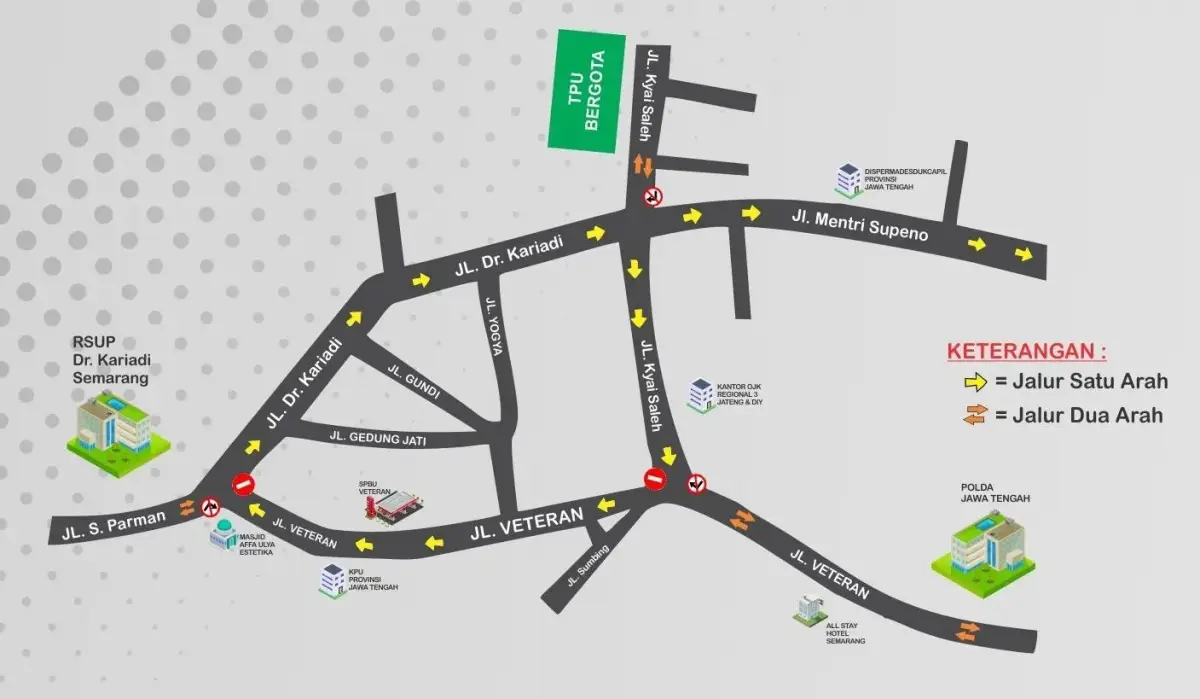 Sosialisasi penerapan sistem satu arah Jalan Veteran, Jalan Kariadi dan Jalan Kyai Saleh Kota Semarang. (Sumber : Dishub Kota Semarang)