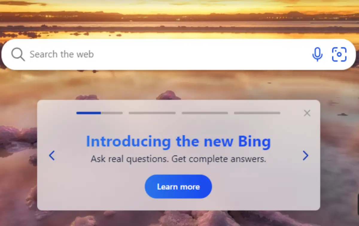 Bing.com bisa digunakan di  Google Chrome dan Safari. (Sumber : Tangkapan layar bing.com)