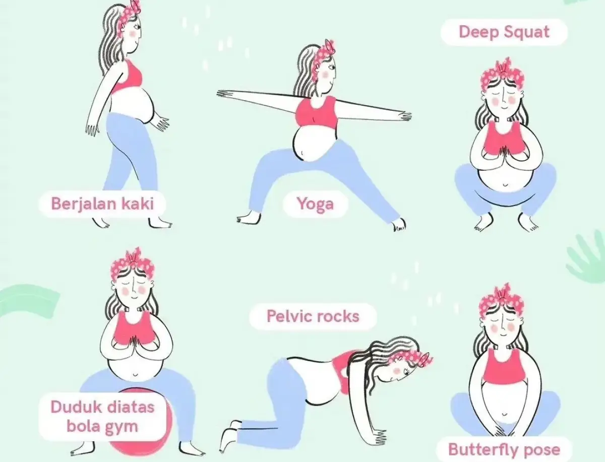 Enam olahraga untuk ibu hamil yang diyakini bisa membantu melancarkan persalinan. (Sumber : Diary Bunda)