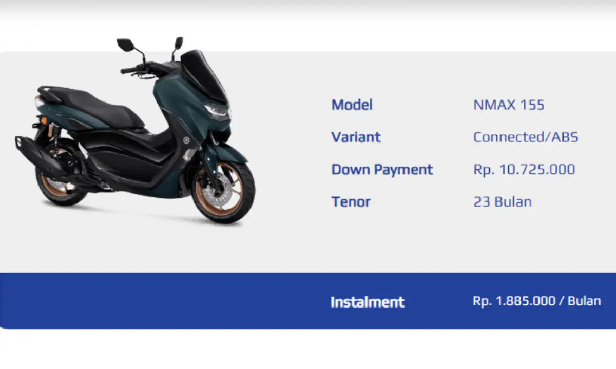 Simulasi Kredit Yamaha NMax 155 ABS. (Sumber : Yamaha-motor.co.id)