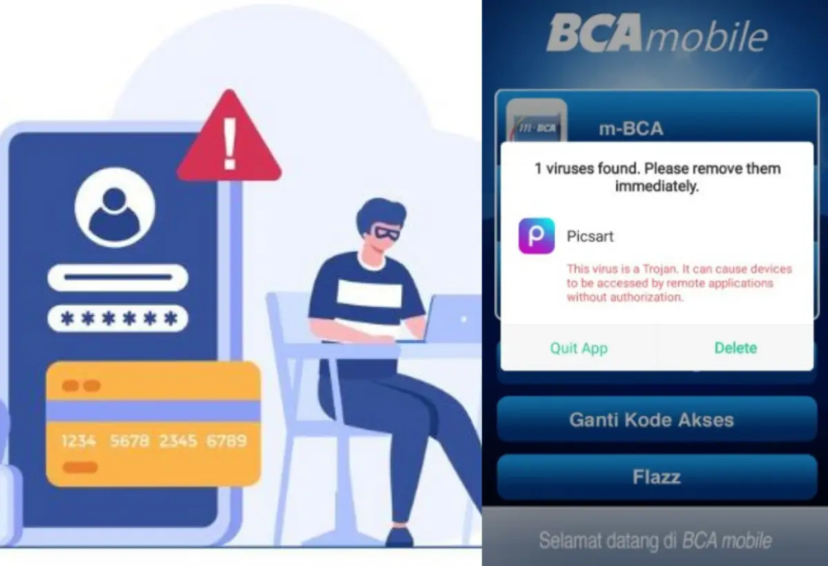 Cara Kerja Modus Penipuan Baru Lewat Aplikasi M-BCA, Nasabah Wajib Waspada (Sumber : Freepik & Twitter)