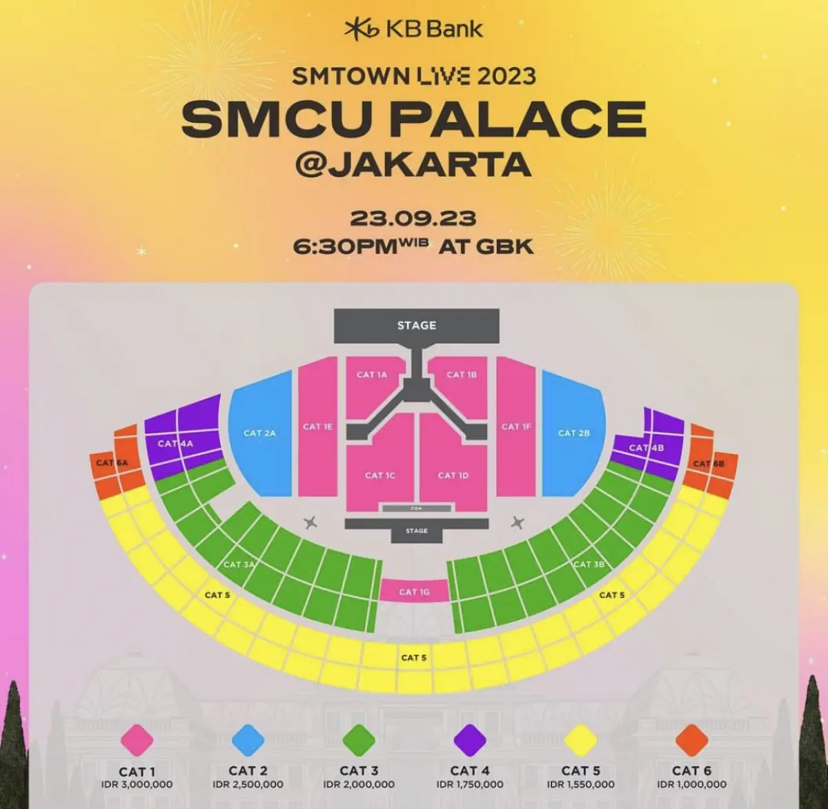 Daftar harga dan cara pembelian tiket konser SMTOWN LIVE 2023 SMCU Palace Jakarta (Sumber : instagram @dyandraofficial)
