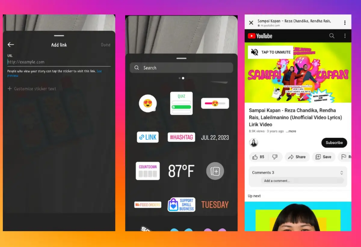 Cara Share Link YouTube di Instagram Stories Supaya Tidak Masuk ke Browser, Bisa Langsung ke Aplikasinya Untuk Subscribe dan Like Video (Sumber : Infosemarang.com)