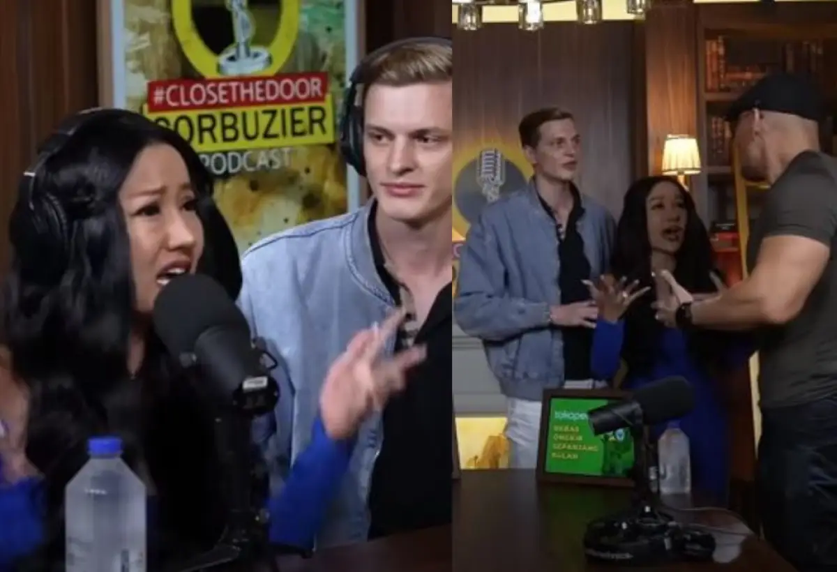 Calon Suami Lucinta Luna Ngamuk di Podcast Deddy Corbuzier Sampai Harus Dipisah Sambil Nangis-nangis (Sumber : Tangkapan layar YouTube/Deddy Corbuzier)