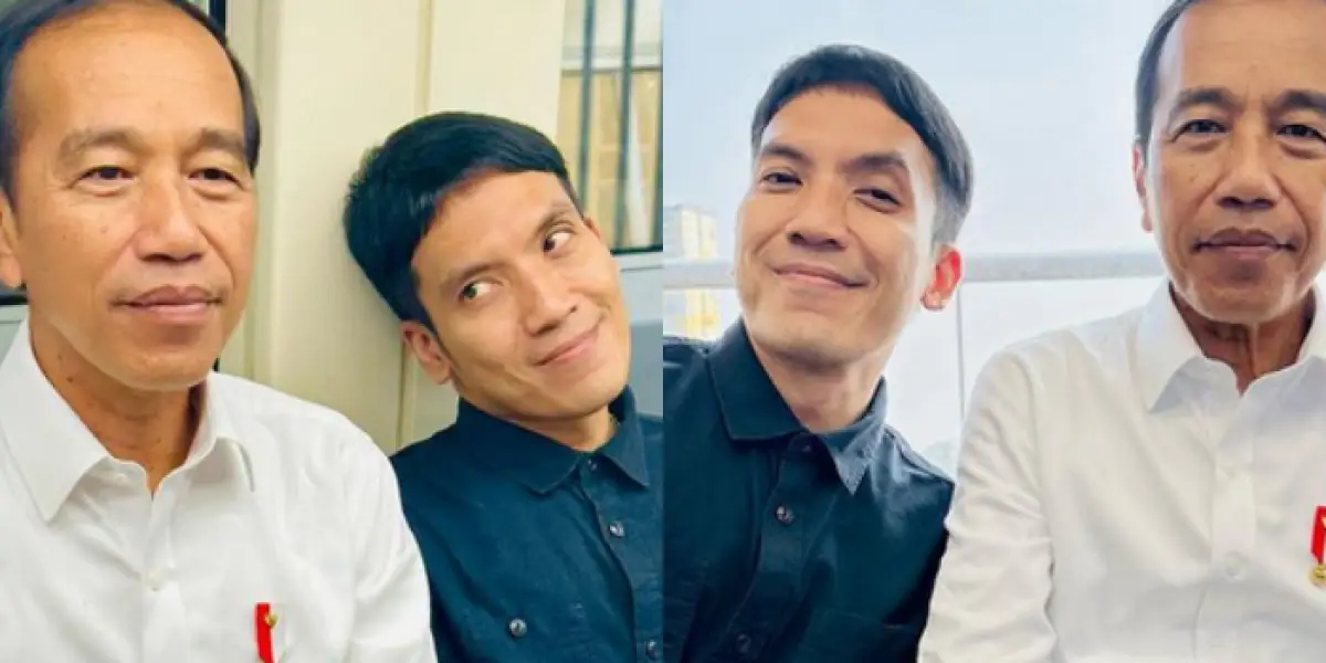 Foto Bareng Presiden Jokowi, Ekspresi Desta Disentil Habib Jafar: Akhlak Anda (Sumber : Instagram/@desta80s)