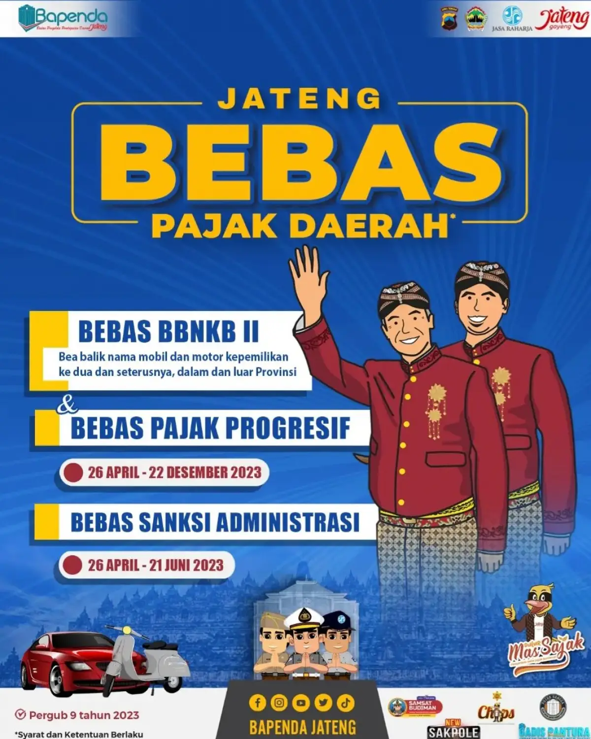 Jawa Tengah Gelar Pemutihan Pajak Kendaraan di Agustus 2023, Cek Ketentuannya.