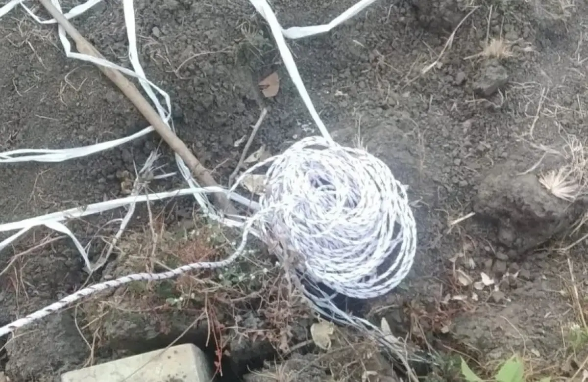 Barang bukti tali yang ditemukan di lokasi tewasnya mahasiswa yang gantung diri di Lapangan Tembak Mangunharjo Tembalang, Jumat 11 Agustus 2023. (Sumber : Team Elang Hebat Semarang)