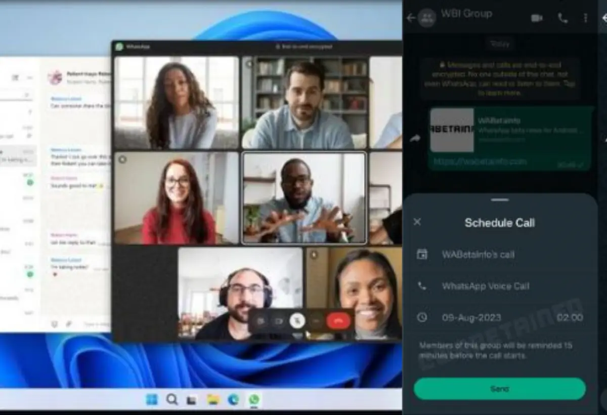 WhatsApp Siapkan Fitur Undangan Video Call yang Bisa Dibuat Jadwal Mirip Undangan Zoom (Sumber : Kolase foto WhatsApp dan WABetaInfo)