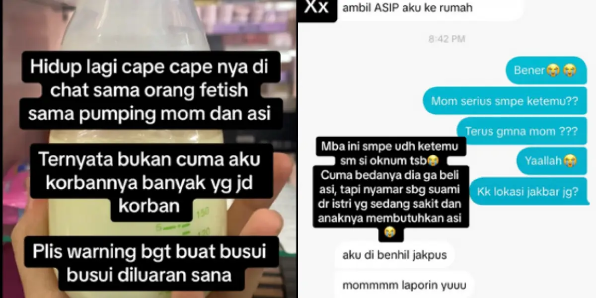 Busui wajib waspada, viral oknum fetish ASI lakukan hal nekat nyamar jadi istri gadungan (Sumber : TikTok/@rntika.ag)