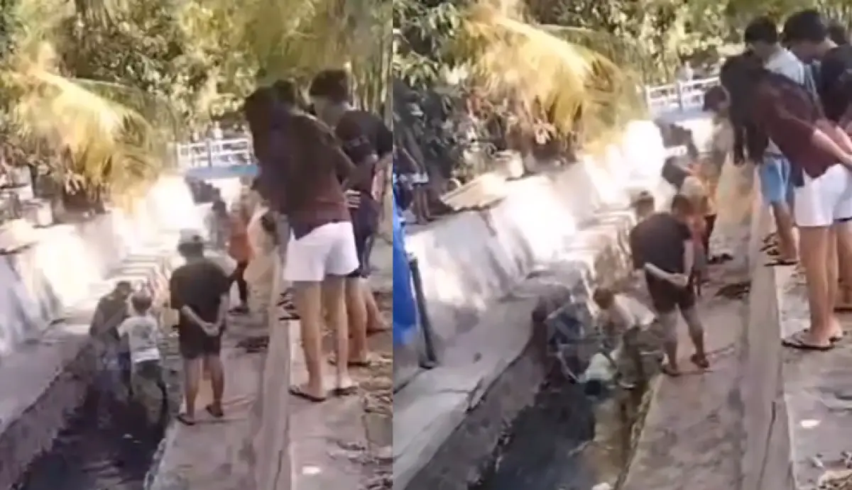 Seorang ODGJ yang tidur di selokan sempat dikira warga Gayamsari sudah meninggal dunia. (Sumber : Instagram @infokotademak)