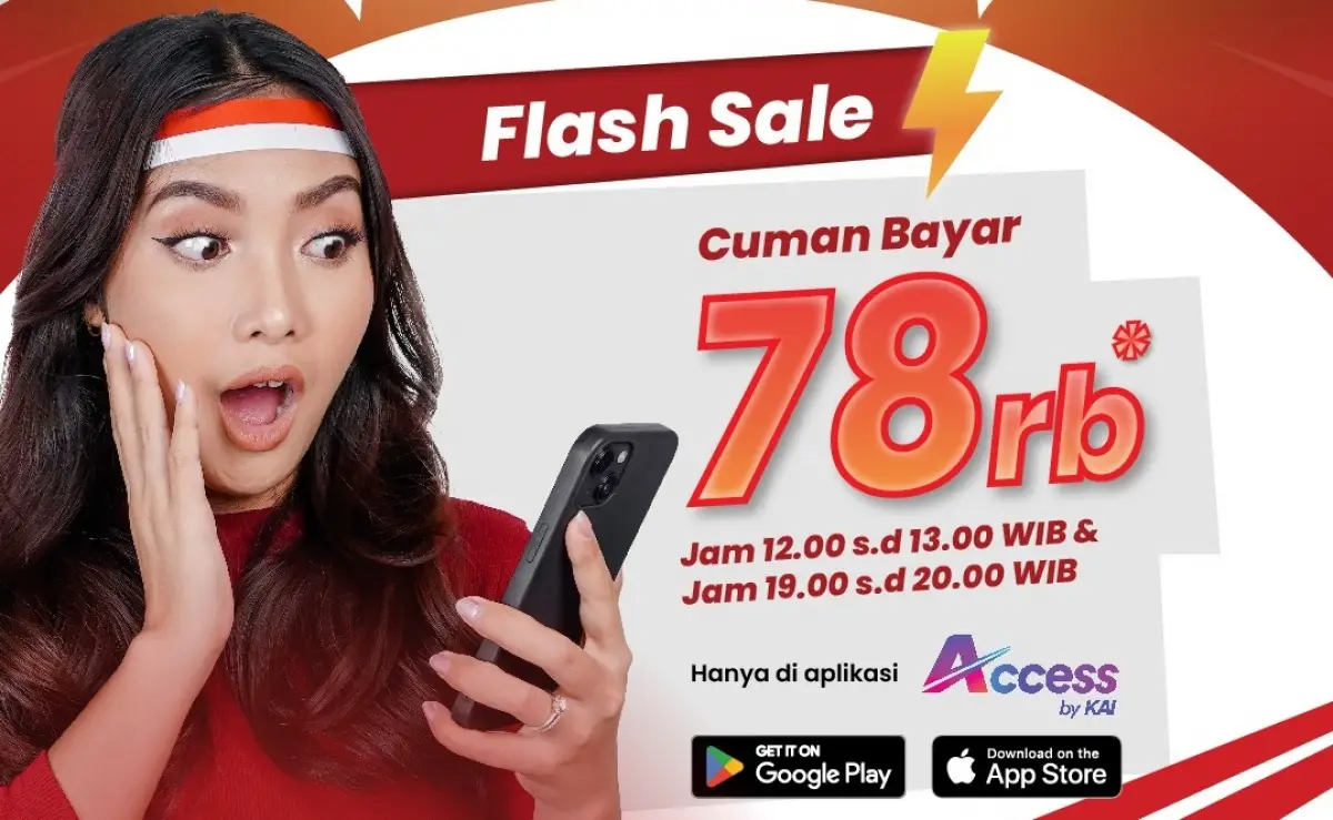 KAI memberikan diskon besar-besaran untuk tiket kereta api termasuk kelas eksekutif menjadi Rp 78 ribu. (Sumber : kai.id)