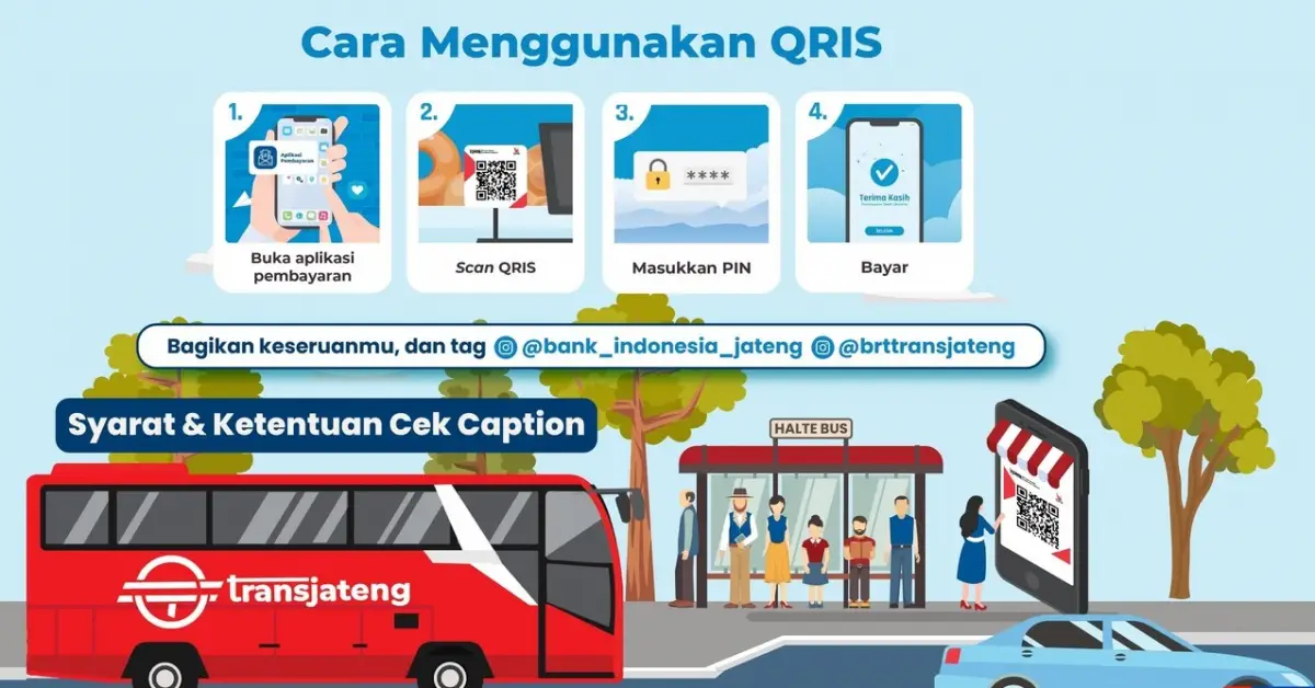 Naik bus Trans Jateng bayar pakai QRIS, simak caranya. (Sumber : Instagram @brttransjateng)