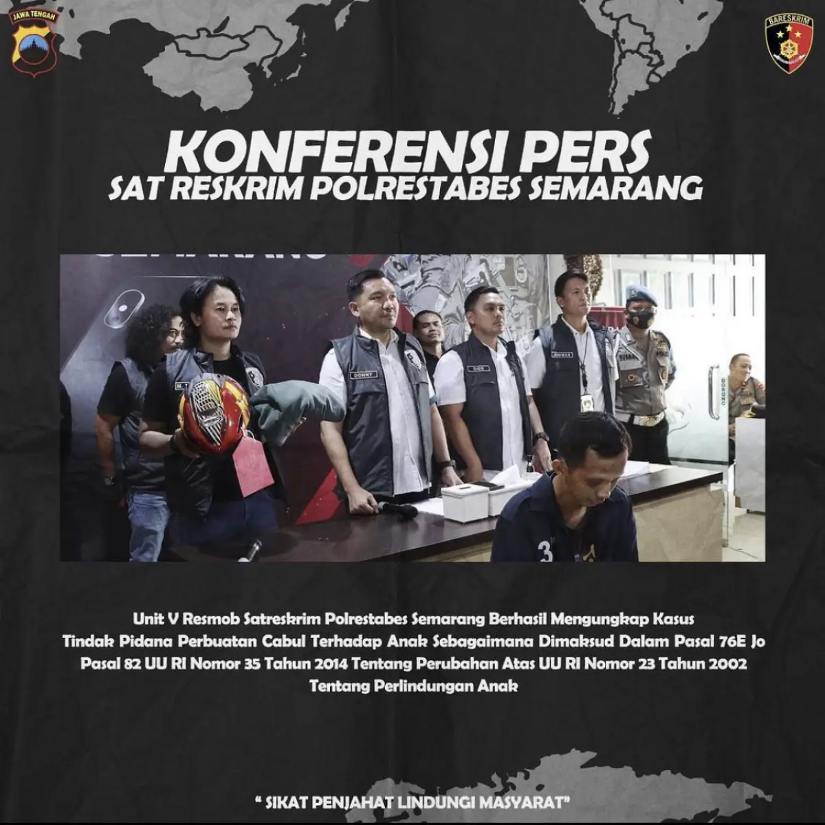 Pelaku begal payudara berhasil diamankan Polrestabes Semarang (Sumber : instagram @reskrimrestabessemarang)