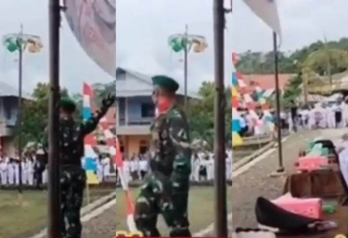 TNI Usir Rombongan ASN yang Tidak Mau Turun ke Lapangan Saat Upacara 17 Agustus Karena Becek (Sumber : twitter.com/03__nakula)