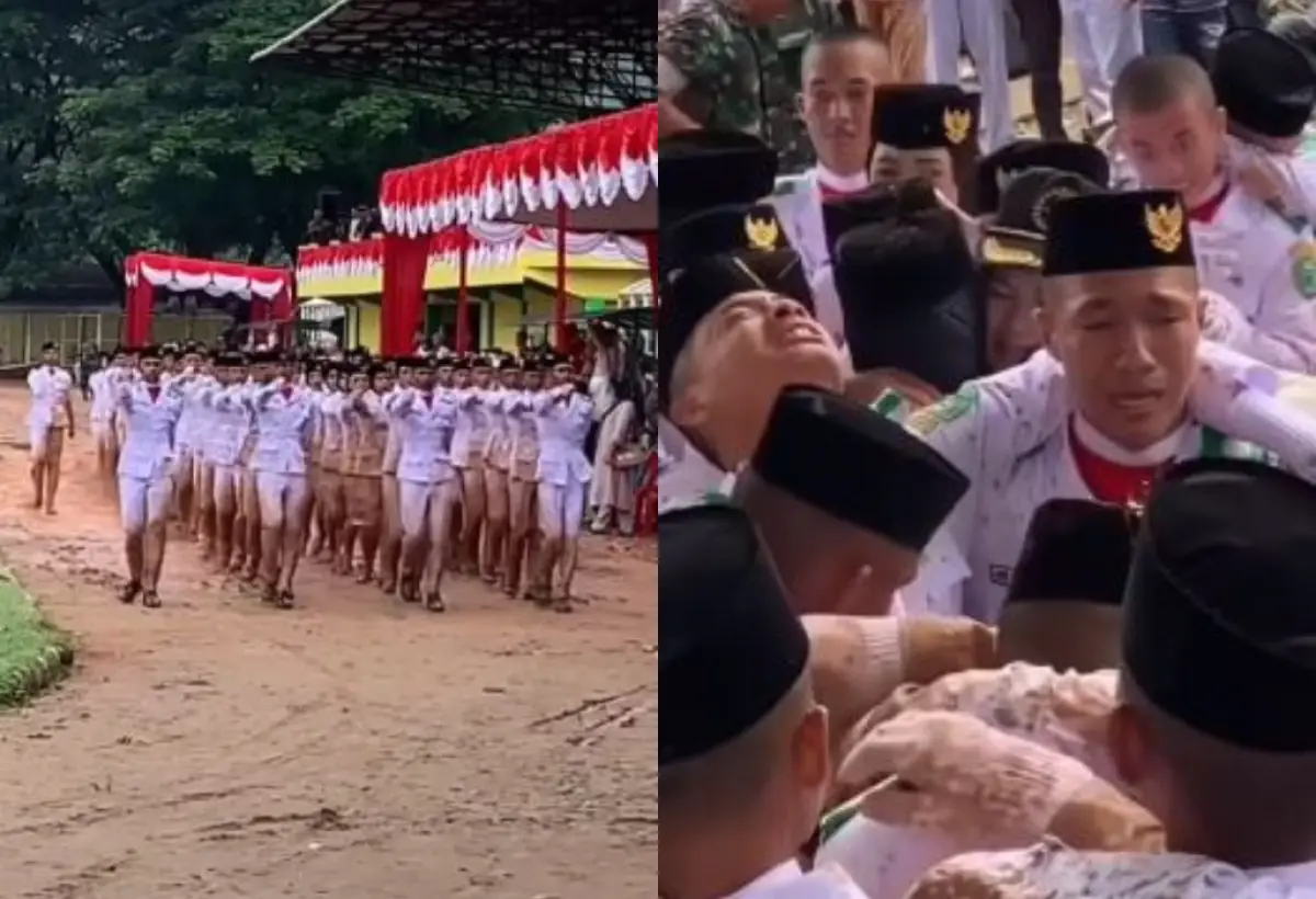 Momen haru Tim Paskibra Padangsidimpuan yang Rela Becek-becek Hingga 'Mandi' Lumpur Saat Tugas Upacara 17 Agustus 2023 (Sumber : tangkapan layar video instagram.com/undercover.id)