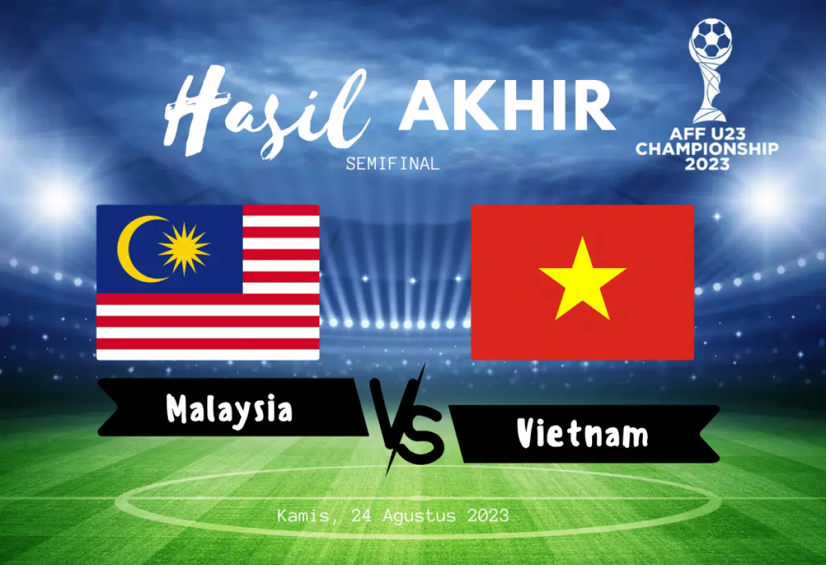 Hasil Akhir LIVE SCORE Vietnam vs Malaysia Semifinal Piala AFF U-23 2023 (Sumber : Infosemarang.com)