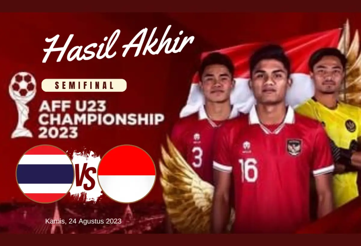 HASIL AKHIR Pertandingan Thailand vs Indonesia Semifinal AFF U-23 2023 (Sumber : Vidio.com)