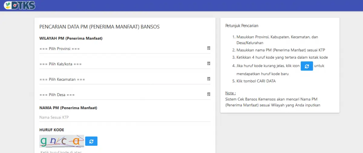 Tips cek bansos lengkap dengan nominalnya (Sumber : https://cekbansos.kemensos.go.id/)
