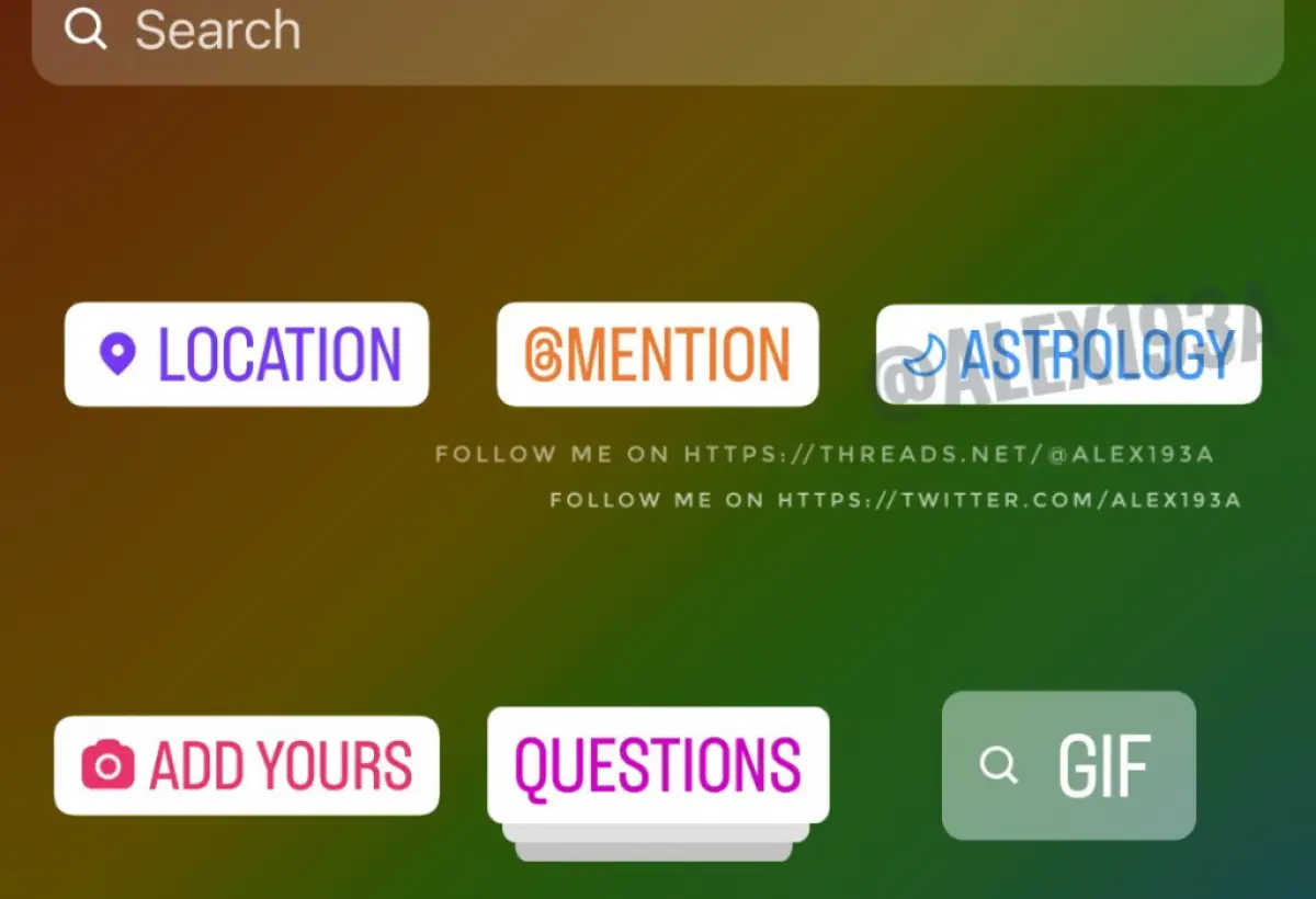 Instagram sedang menguji coba stiker astrologi sebagai fitur baru (Sumber : twitter.com/alex193a)