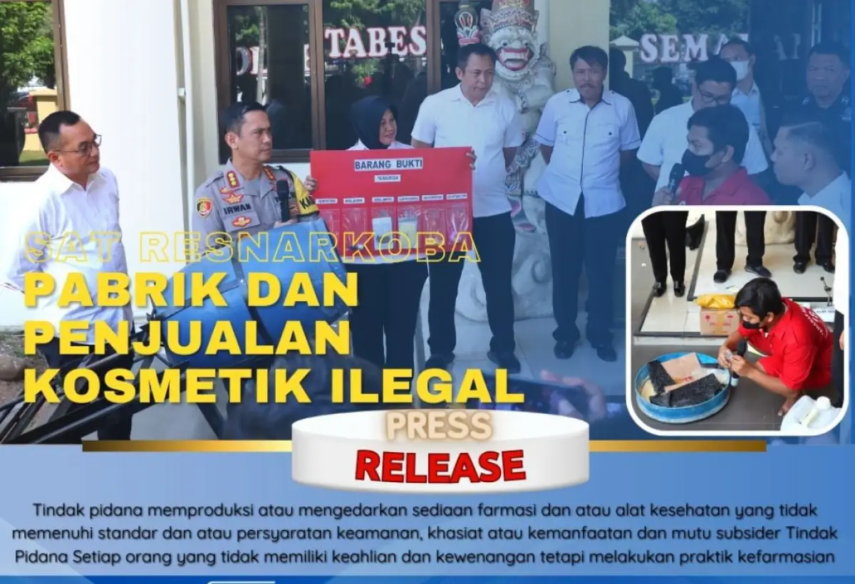Polrestabes Semarang, Jawa Tengah, berhasil mengungkap kasus produksi kosmetik ilegal di Semarang. (Sumber : Instagram/polrestabes_semarang_official)