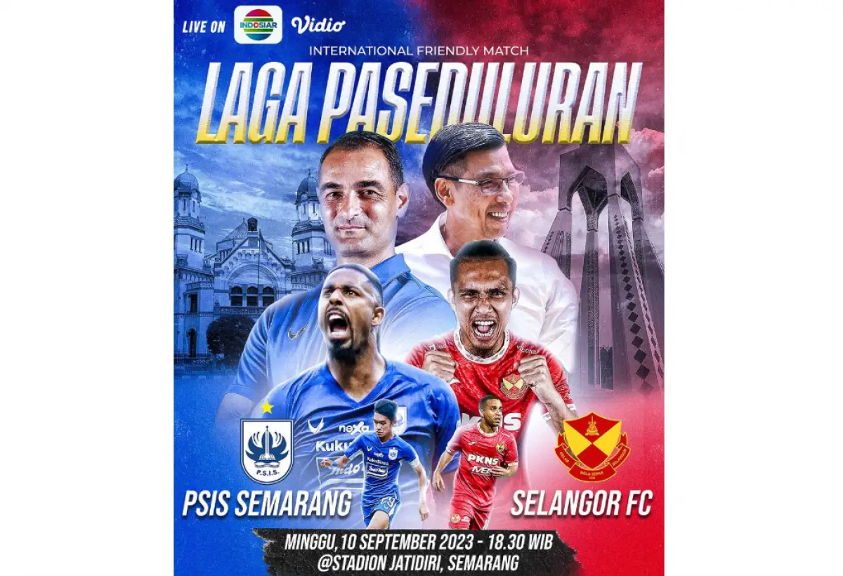 PSIS Semarang akan bertanding melawan Selangor FC pada laga persahabatan di Stadion Jatidiri, Semarang pada Minggu, 10 September 2023 pukul 18.30 WIB. (Sumber : Instagram/psisfcofficial)