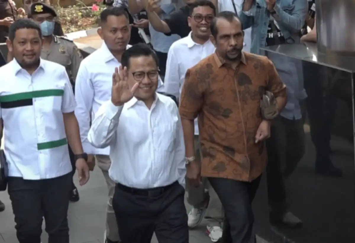 Cak Imin penuhi panggilan penyidik Komisi Pemberantasan Korupsi (KPK) di Gedung Merah Putih, Jakarta, pada Kamis, 7 September 2023.. (Sumber : Tangkapan Layar Video Antara)