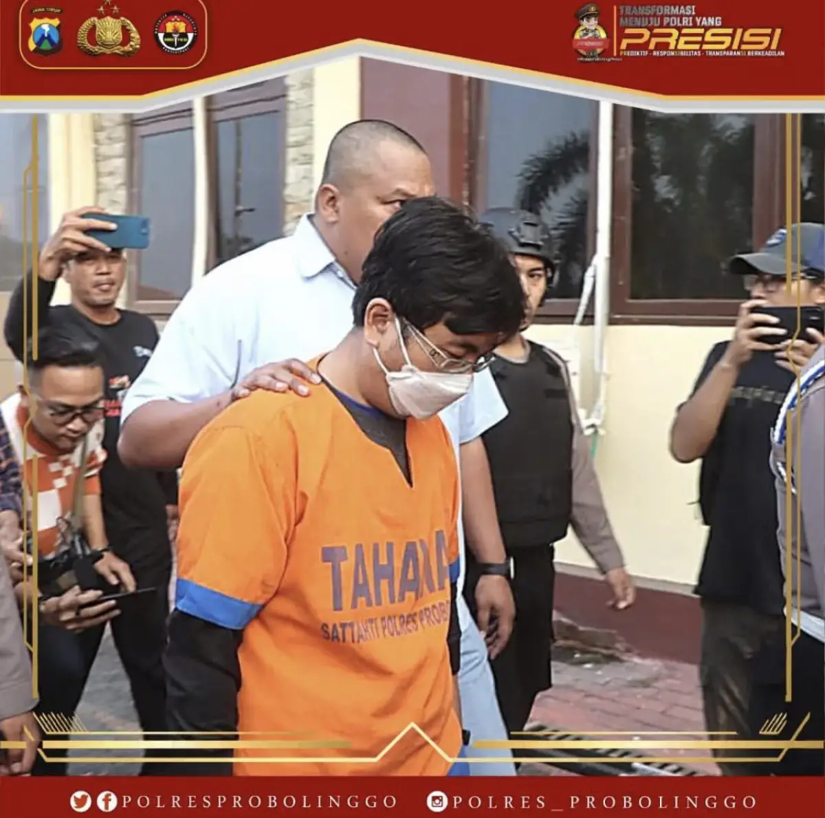 Sosok orang yang ditetapkan sebagai tersangka dalam kasus tersangka kebakaran Bukit Teletubbies, Savana Bromo (Sumber : instagram @polres_probolinggo)