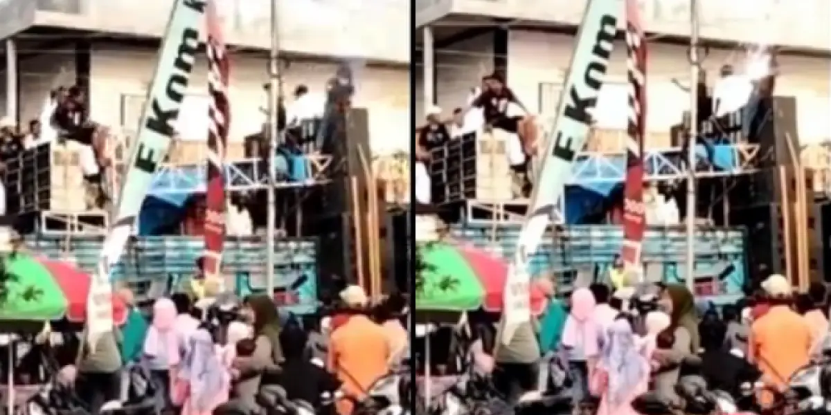 Pria Kesetrum saat Ikut Parade Sound System, Malah Berujung Disumpahi Warganet Begini (Sumber : Instagram/@fakta.jakarta)