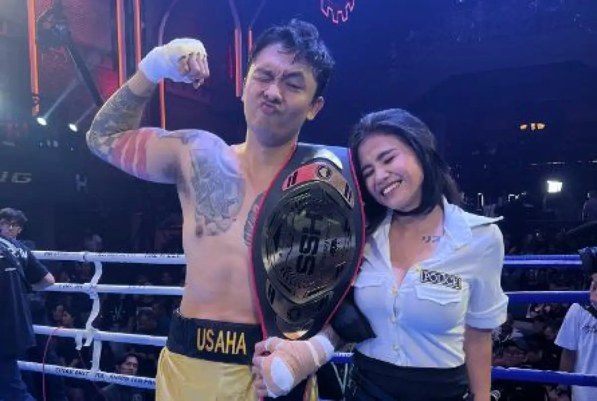 Uus Adu Jotos Lawan Jerinx di Bali, Sukses Bawa Pulang Sabuk Juara (Sumber : twitter @uusbiasaaja)