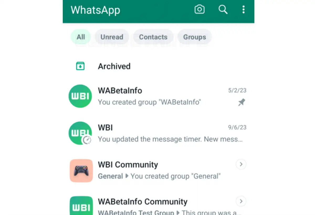 Fitur baru WhatsApp pisahkan obrolan grup dengan obrolan pribadi. (Sumber : Gizmochina)