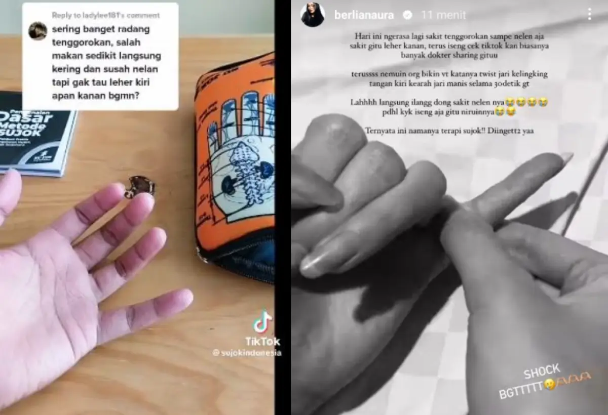 Mengenal Metode Sujok yang Bisa Hilangkan Sakit Tenggorokan Hanya dengan Memutar Jari Kelingking (Sumber : Twitter.com)