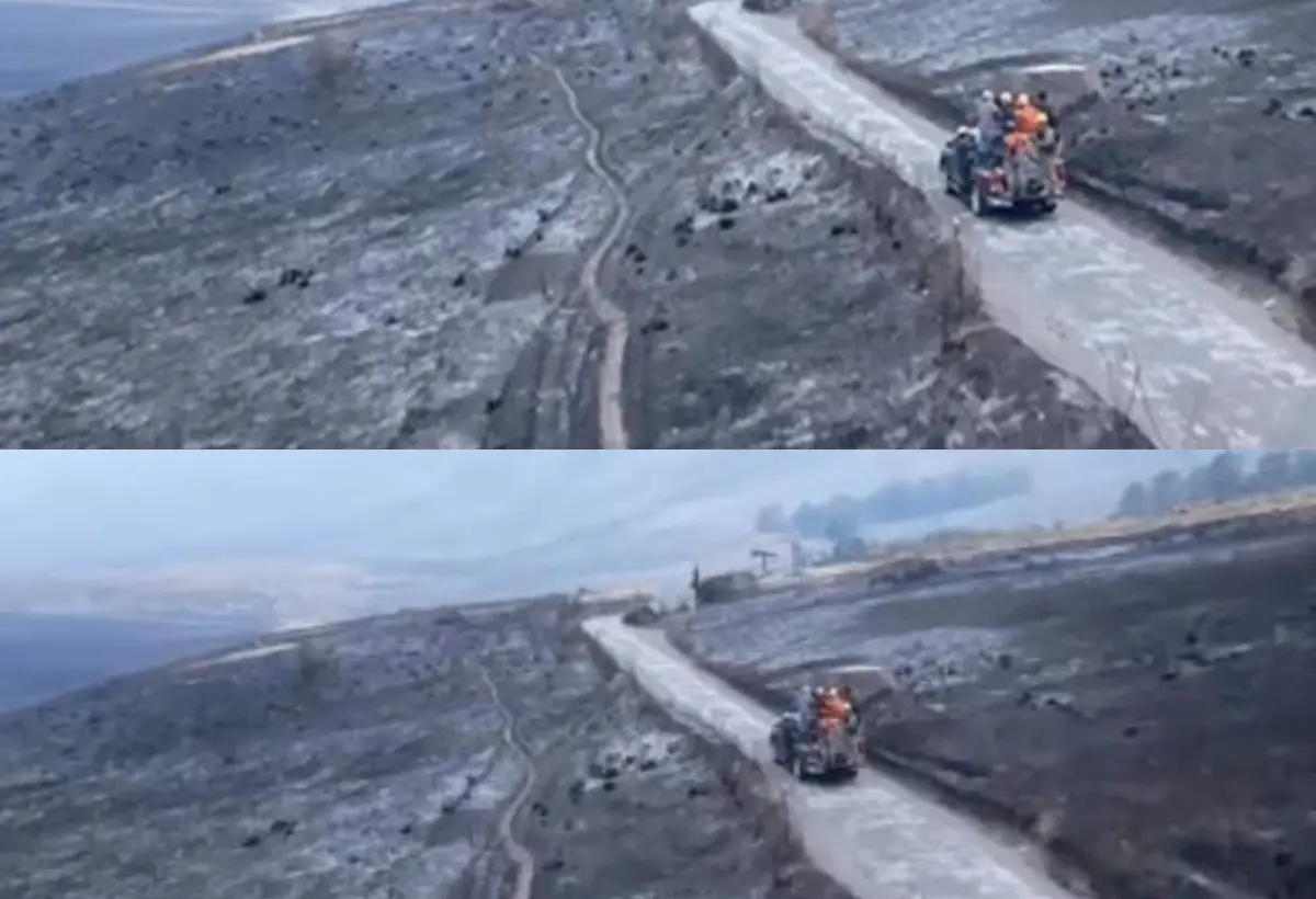 Kondisi terkini Savana Bromo yang berubah menjadi lautan hitam (Sumber : instagram @bromocreative)