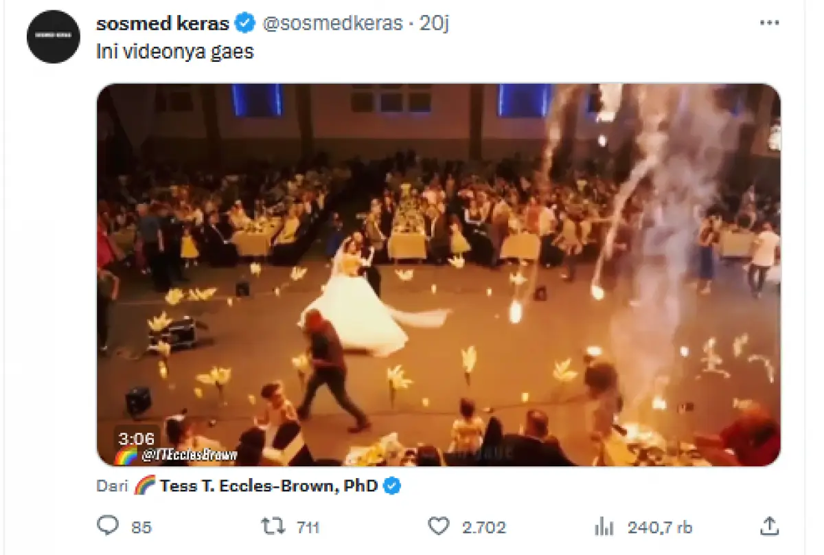 Resepsi Pernikahan Berujung Petaka! 100 Orang Lebih Meninggal Dunia Gegara Kembang Api (Sumber : Twitter/@sosmedkeras)