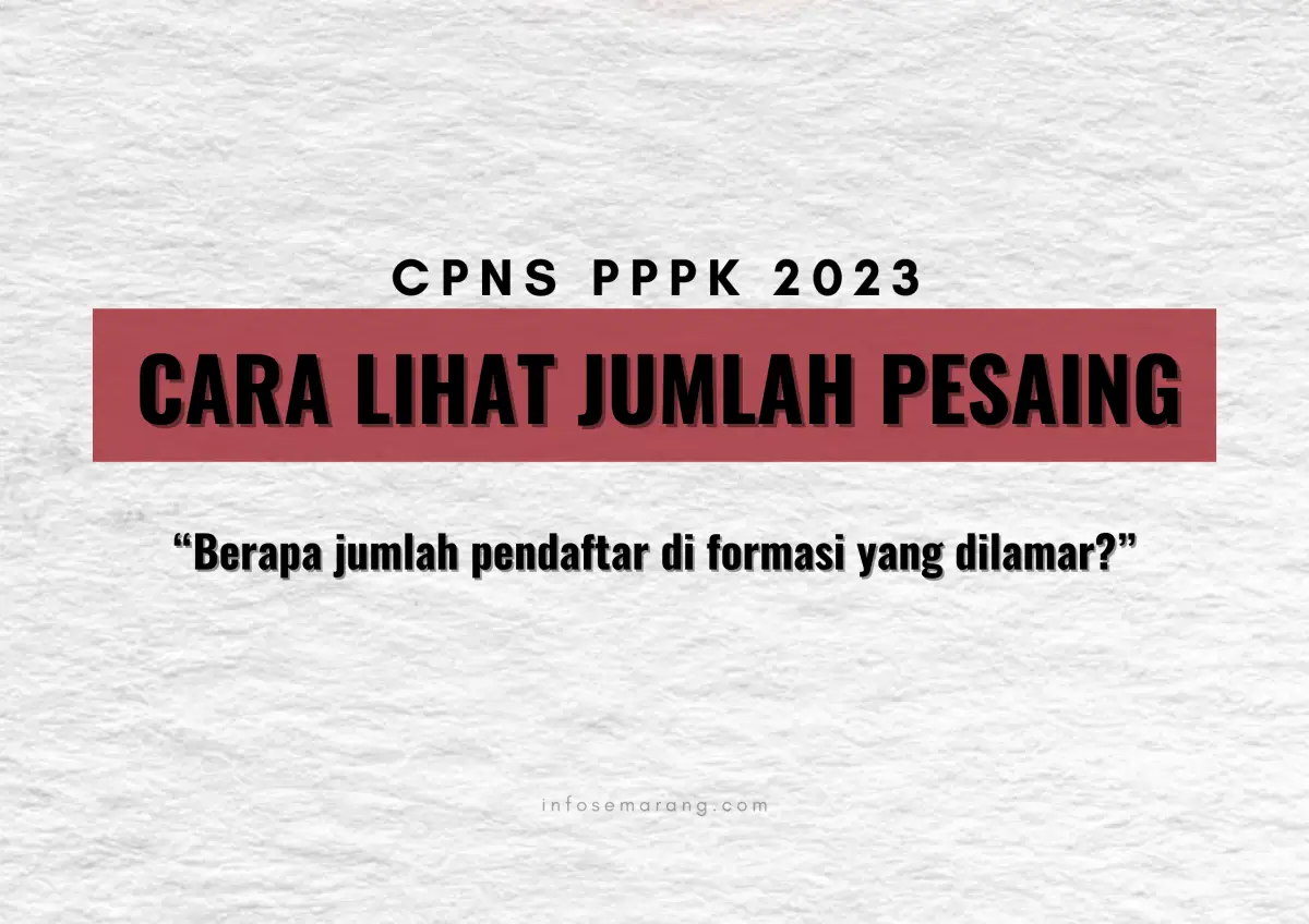 Bisakah melihat jumlah pesaing pelamar CPNS PPPK 2023 di setiap formasi dan instansi? (Sumber : InfoSemarang.com)