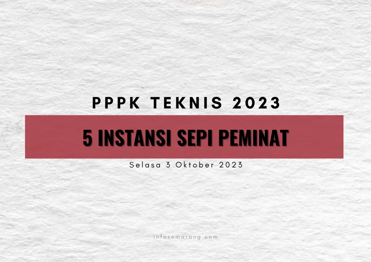 Update jumlah pelamar PPPK Teknis 2023 dan instansi yang masih sepi peminat. (Sumber : InfoSemarang.com)