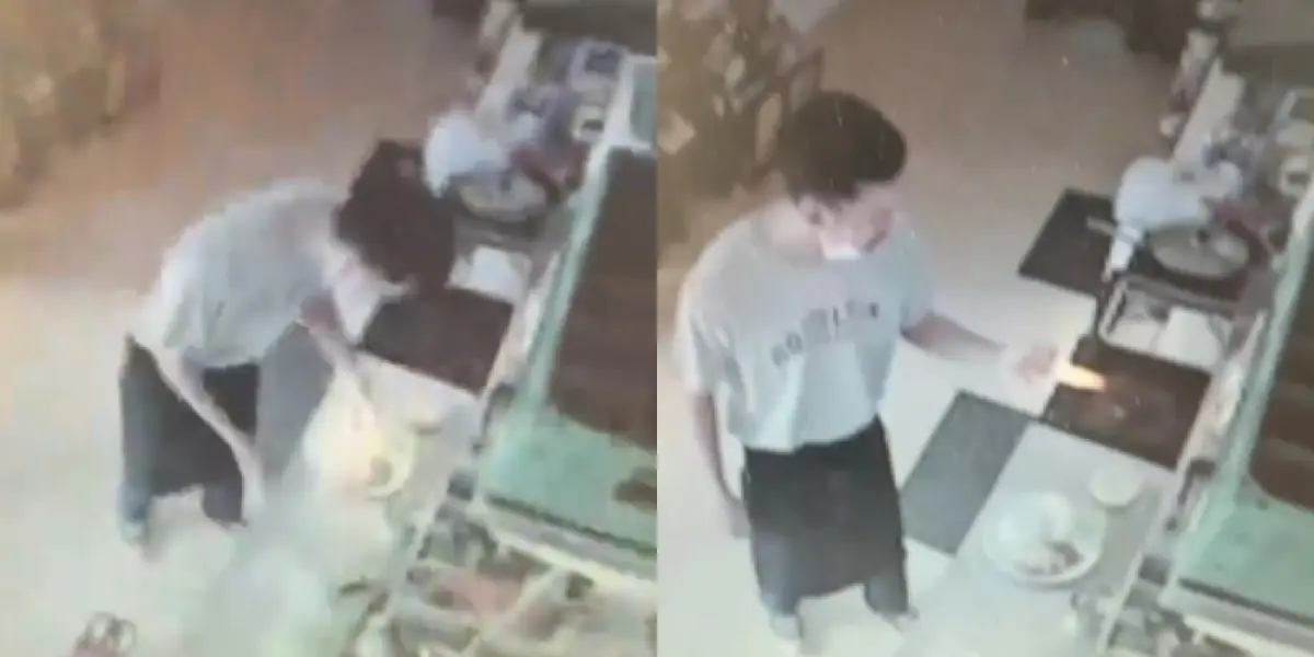 Barista keluarkan api dari tangannya untuk panaskan makanan (Sumber : Instagram/@fakta.indo)