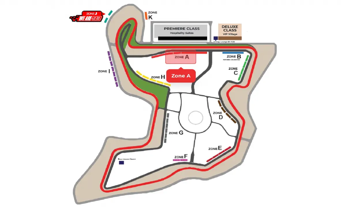 Seating plan MotoGP Indonesia 2023 di Sirkuit Internasional Mandalika, 13-15 Oktober 2023. (Sumber : race.themandalikagp.com)