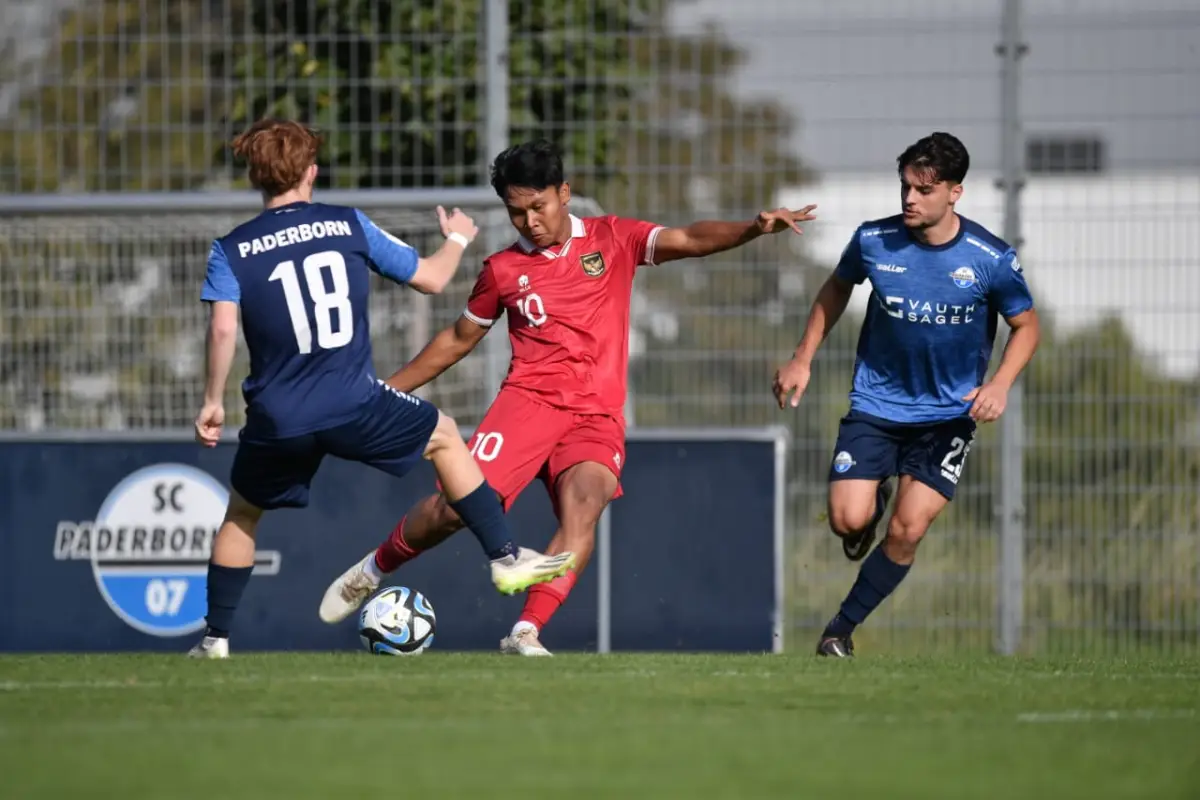Tim U-17 sukses membawa kemenangan 1-0 melawan SC Paderborn Youth (U-17 dan U-19) di laga uji coba kedua. (Sumber : PSSI)