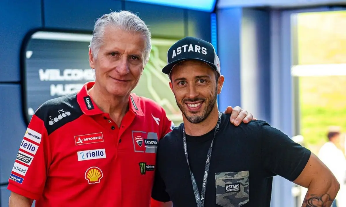 Bos Ducati, Paolo Ciabatti, dan pembalap MotoGP, Andrea Dovizioso. (Sumber : Instagram @paolociabatti)