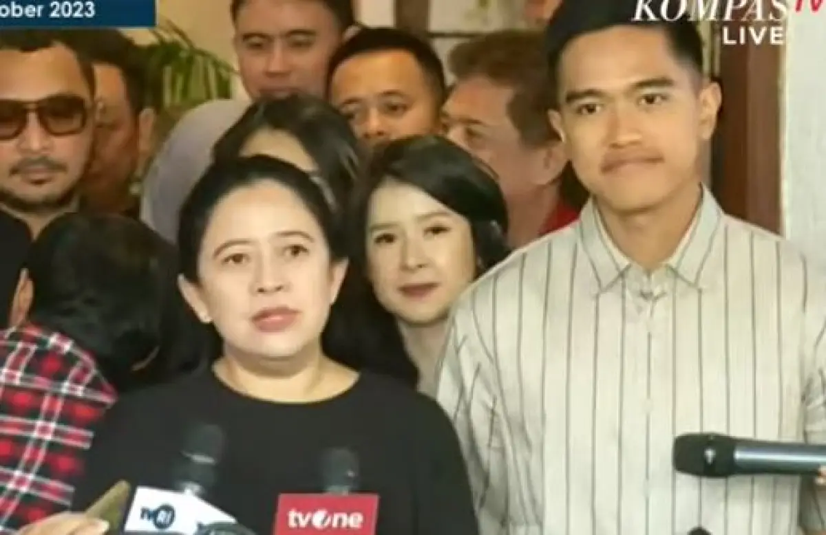 Puan Maharani dan Kaesang akhirnya bertemu di Jakarta (Sumber : Tangkapan layar KompasTV)