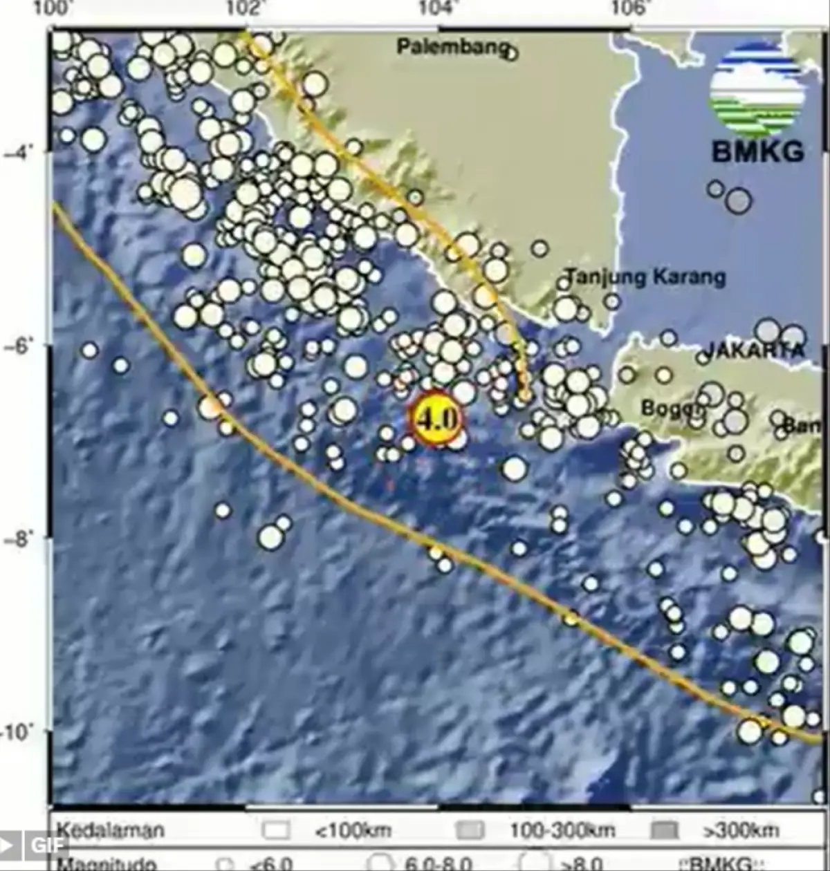 Lokasi gempa Lampung Rabu 11 Oktober 2023. (BMKG)