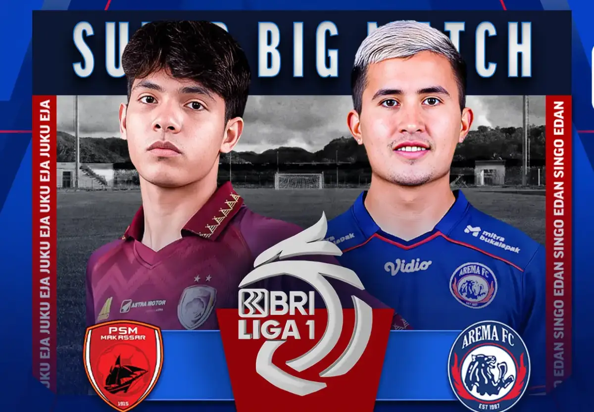 PSM Makassar vs Arema FC, BRI Liga 1, Jumat, 20 Oktober 2023, Kick Off Pukul 19.00 WIB. (Sumber : vidio.com)