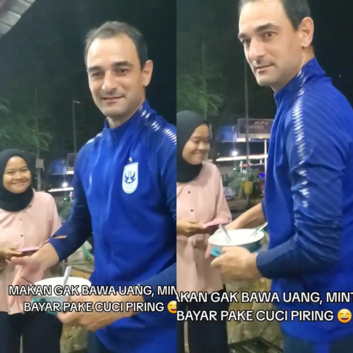 Ngakak! Pelatih PSIS Semarang Terpaksa Cuci Piring Usai Jajan Gegara Lupa Bawa Uang (Sumber : TikTok/adyararifin)