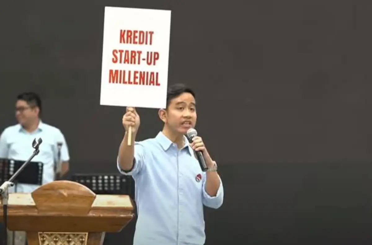 Cawapres Gibran bakal gaet anak muda, Kredit Startup Milenial jadi program unggulannya (Sumber : YouTube/ Gerindra TV)